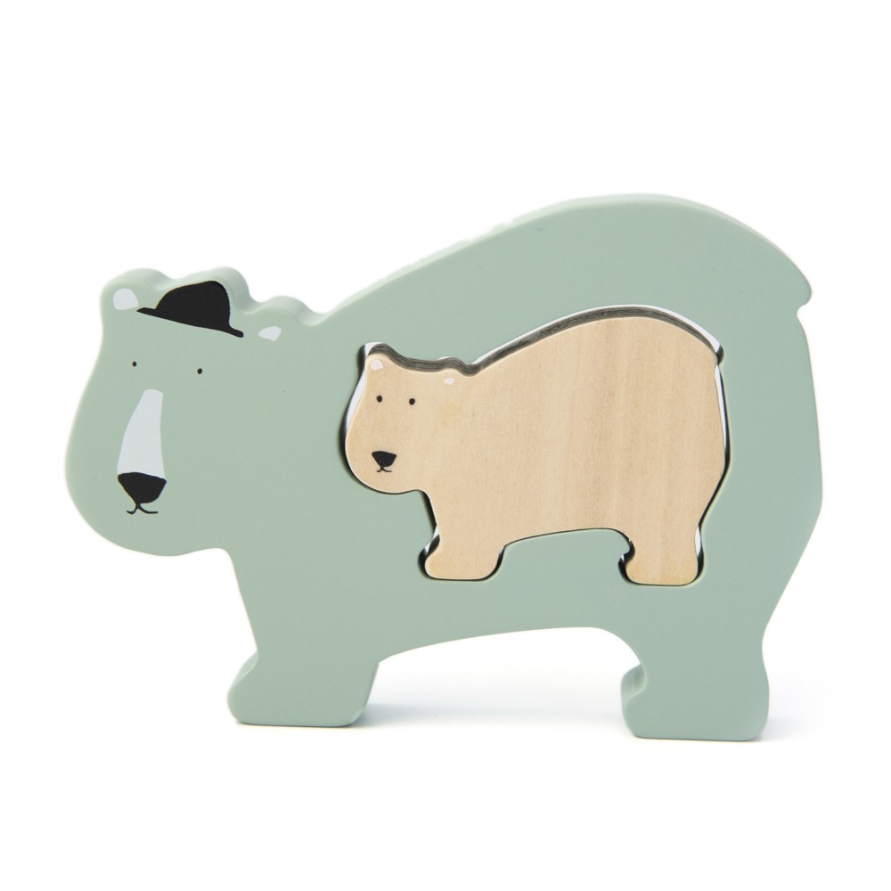 Houten babypuzzel - Mr. Polar Bear